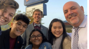 students with superintendent 